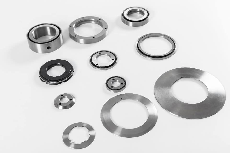 Industrial grinding operation with sparks
